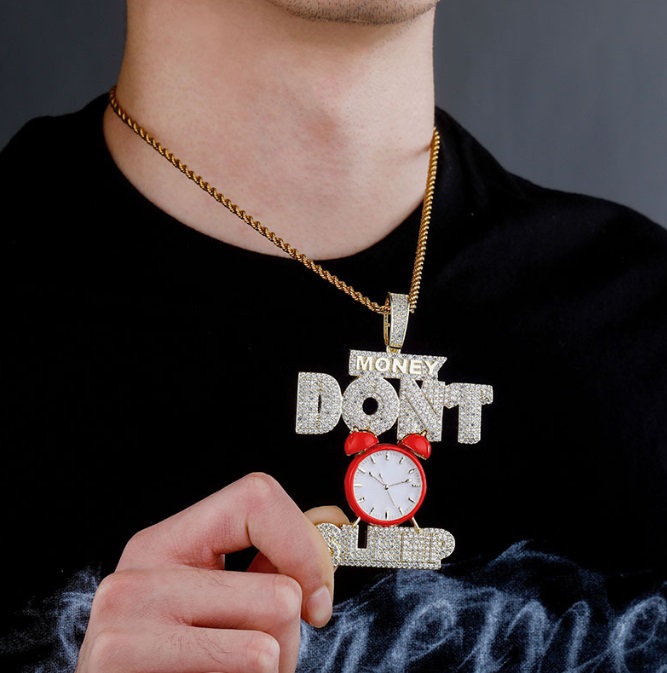 Custom Money Don't Sleep Hip Hop Necklace